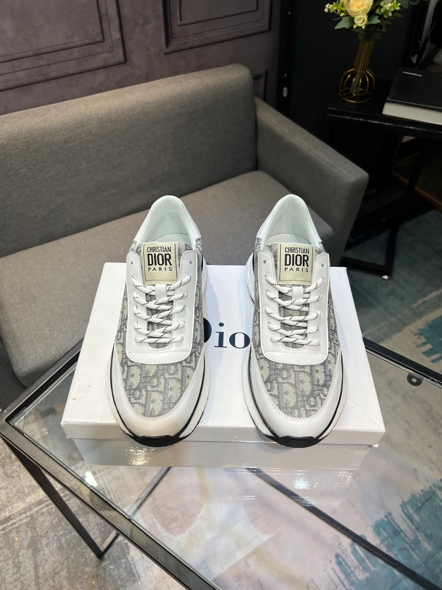 💰¥440【Dior】🔝The latest masterpiece of high-end men's shoes brand: original special cloth fabric imported from Italy + cowhide + imported sheepskin lining🔥Original toe-cap rubber outsole Soft and comfortable, making walking more convenient and comfortable! Size: 38-44 (45 can be customized)